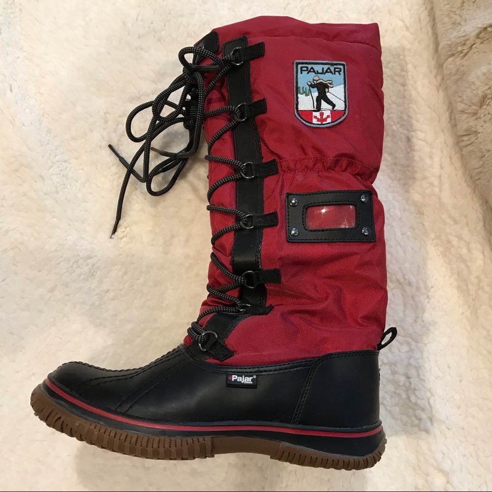 Pajar Winter Boots.  Women 7.5.  Red.  Black.  Like New.